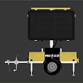 Yellow Mobile Solar Powered Equipment With Invictus Brand Light Panel And Trailer Wheels