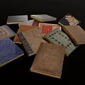 Vintage Books Collection With Assorted Colored Covers Different Styles And Stacked Together