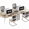 Modern Office Desk and Chair Staff Station Computer Desk and Chair 3d model