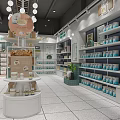 Modern Department Store Kids Section with Clothing Racks Teddy Bears and Display Tables Plants