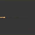 Long Sword With Golden Hilt Metallic Blade And Reflection On Dark Background