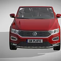 Red Volkswagen Convertible SUV Car With UK License Plate And Black Seats