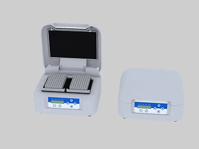 Laboratory Heating Block Devices With Open Lid Digital Display And Control Buttons 3d model