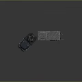 Industrial Gray Truck With Trailer Featuring Box Pattern And Detailed Wheels Lights