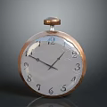 Vintage Pocket Watch With Classic Metallic Case And Numerical Dial Design 3d model