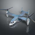 Light Blue Futuristic Tiltrotor Aircraft With Twin Rotors And Streamlined Body