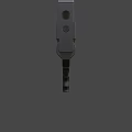 Black Revolver With Blue Glowing Accents Modern Metallic Finish And Futuristic Design