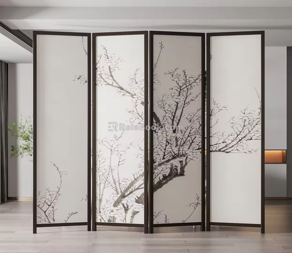 New Chinese Style Screen Partition 3d model