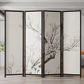 New Chinese Style Screen Partition 3d model