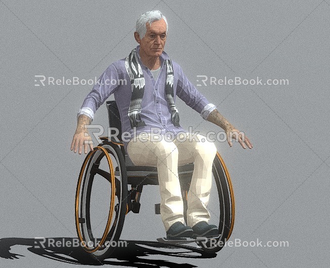 Digital People Real People Foreigners Men Men Old People in Wheelchairs Adult Men Old People High Precision Old People Old People Wheelchairs 3d model