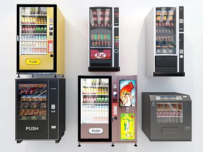 Commercial Vending Machines For Beverage And Snack With Automatic Dispensing And Various Designs 3d model