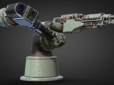 Industrial Robotic Arm With Mechanical Joints And Sensor On Green Base 3d model Industrial Robotic Arm With Mechanical Joints And Sensor On Green Base 3d model