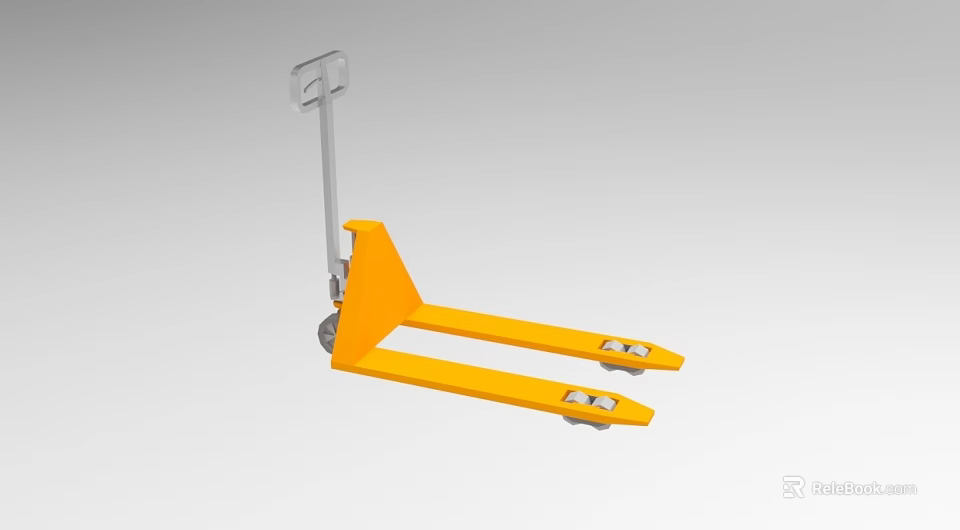 Yellow Manual Hydraulic Pallet Truck For Industrial Material Handling Equipment 3d model 