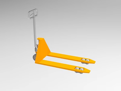 Yellow Manual Hydraulic Pallet Truck For Industrial Material Handling Equipment 3d model