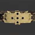 Golden Decorative Bracelet Design With Brown Band And Black Accent Dots
