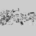 Assorted Collection of Various Items Including Tools Parts and Materials
