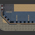 European Style Multi Storey Building With Blue Roof Red Chimneys Balconies And Outdoor Seating