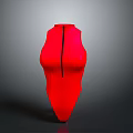 Red Decorative Vase With Sleek Curved Shape And Black Vertical Line For Modern Home Decor