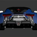 Blue Modern Sports Car With Sleek Design Red Wheels And Black Accents