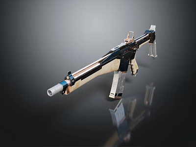 modern rifle sci-fi gun semi-automatic rifle combat rifle 3d model