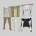 Various Window Curtain Designs With Different Colors Patterns And Styles 3d model
