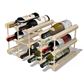 Wooden Multi Tier Wine Rack For Storing Various Wine Bottles With Simple Design
