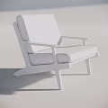 Modern Minimalist Single Seater Sofa With Gray Fabric Upholstery And Wooden Frame