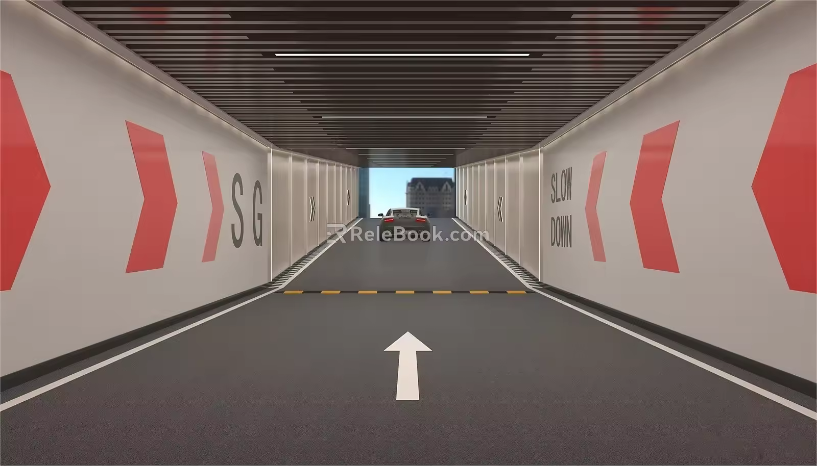 Modern Parking Exit Ramp 3d model