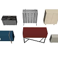 Modern Console Tables And Side Cabinets With Various Materials And Storage Designs 3d model