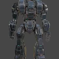 Futuristic Robot Character Design With Metallic Armor And Blue Light Details