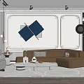Modern sofa coffee table combination 3d model