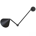 Modern Adjustable Arm Wall Lamp With Conical White Frosted Glass Shade And Round Metal Base