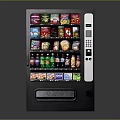Modern Commercial Vending Machine with Various Snacks Beverages Multiple Selection Slots and Digital Interface 3d model
