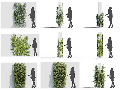 Vine Covered Wall Design Ideas With Lush Foliage And Vertical Garden Features 3d model