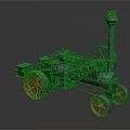 Vintage Steam Engine Model With Red Wheels And Classic Metal Structure 3d model