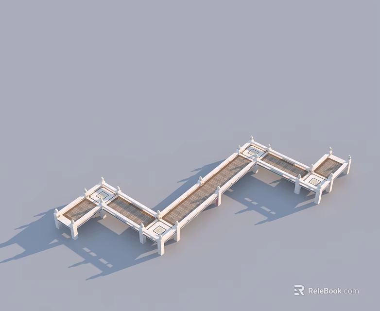 Modern White Swing Doors 3D Model Featuring Hinged Structure Design 3d model