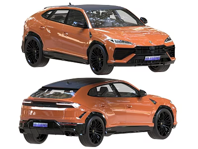 Orange Luxury SUV Featuring Black Roof Coupe Like Design and Black Wheels 3d model