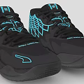Black HEAD Athletic Training Shoes With Blue Accents And Geometric Patterns