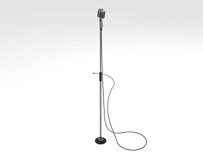 Professional Studio Recording Wired Microphone with Adjustable Stand and Cable 3d model