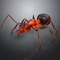 Realistic 3D Rendered Ant With Red Head Black Abdomen And Long Legs