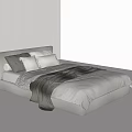 Minimalist Light Gray Single Bed With Soft Pillows And Cozy Blanket