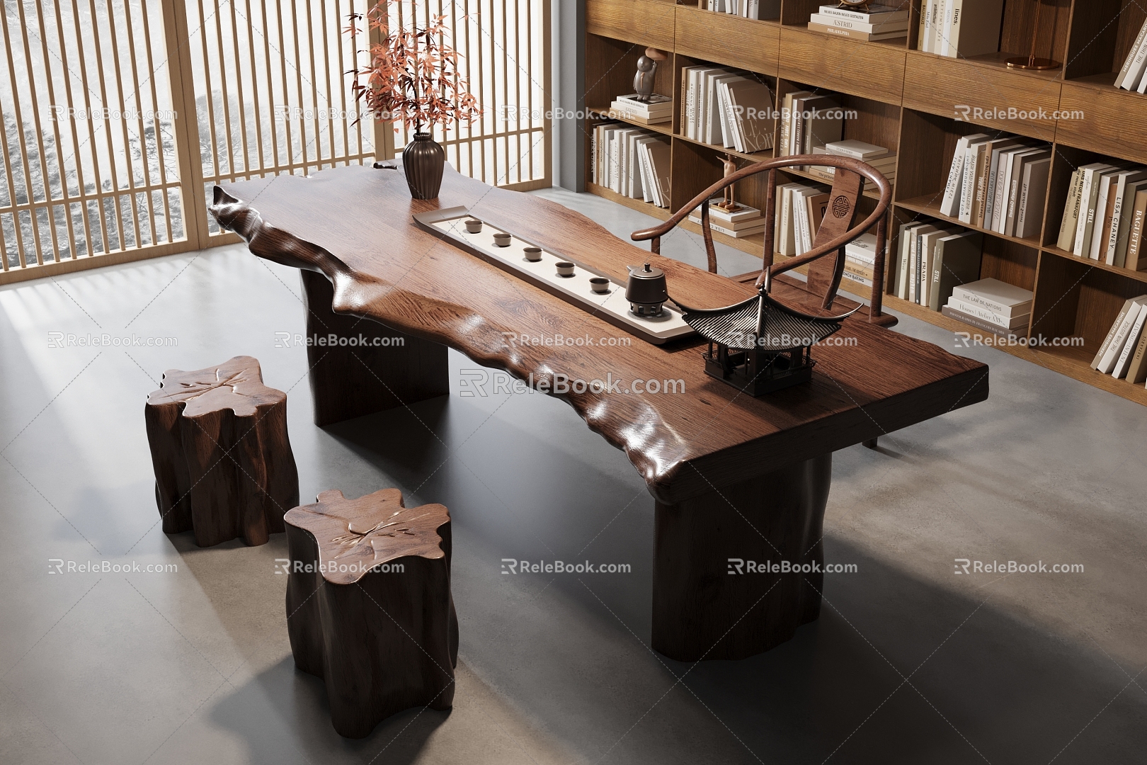 New Chinese Tea Table and Chair Tea Room Tea Set model