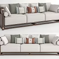 New Chinese-style Three-person Sofa Multi-person Sofa 3d model