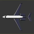 Blue And White Space Jet Aircraft Model With Aerodynamic Wings And Passenger Windows
