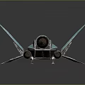 Blue Toy Model Airplane With Yellow Cockpit And Wing Structure Design