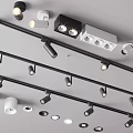 Modern Track Mounted Downlights and Spotlights Black White Design with Adjustable Angle for Home Lighting
