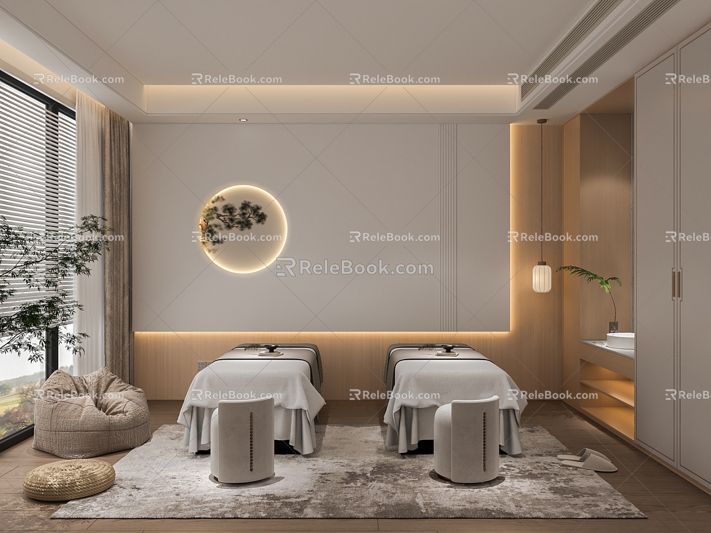 New Chinese Style SPA Beauty Room model