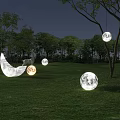 Moon Shaped Outdoor Lights Decorative Hanging For Garden Lawn Night Trees