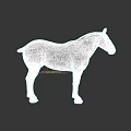 White Horse 3D Model Minimalist Design With Smooth Surface And Black Background