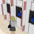 Bright Spacious Service Hall Interior With Self Service Counters And Service Windows